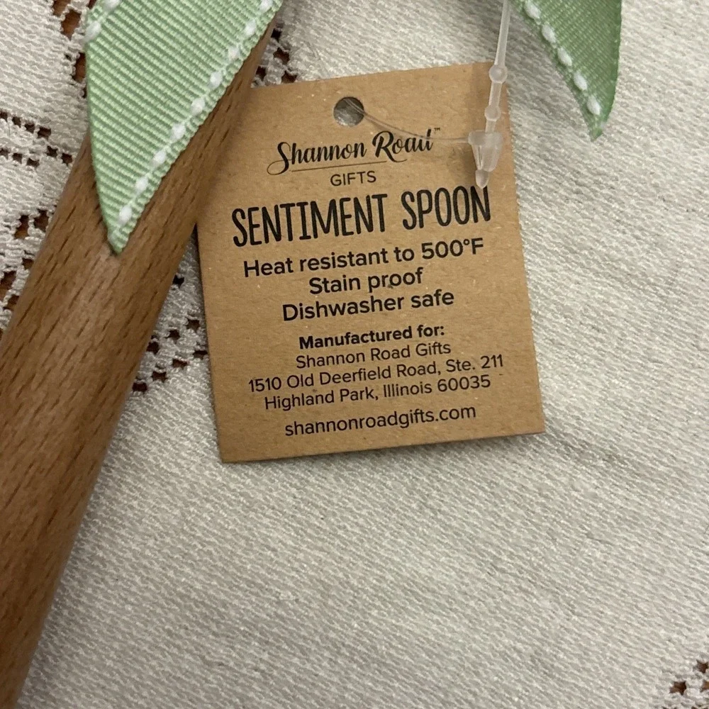 Shannon Road Sentiment Spoon, silicon with Wooden handle  Heat Resistant 500°F